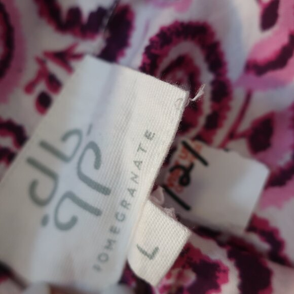 Womens Pomegranate White, Purple Design Button Down Shirt L - Picture 7 of 7